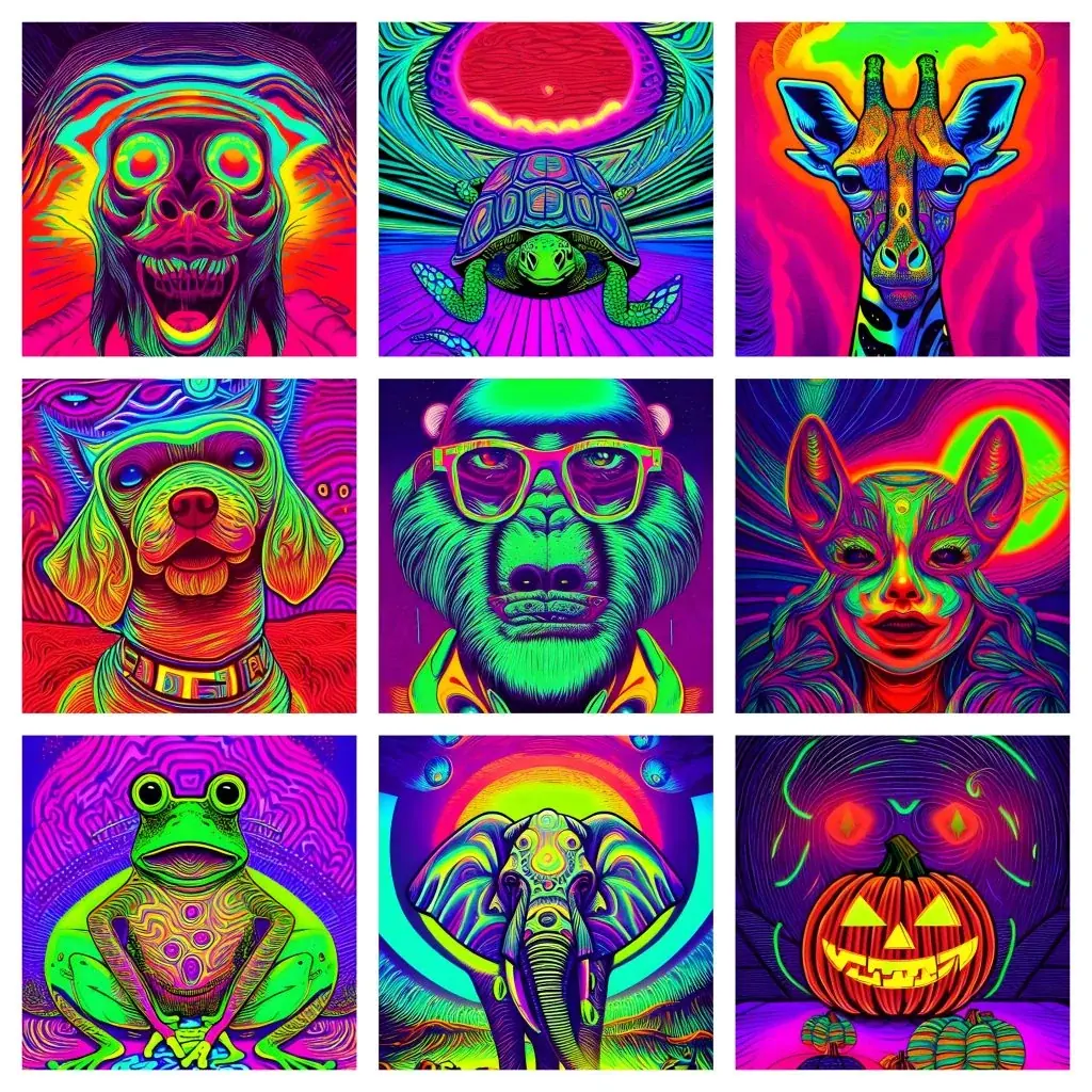 Psychedelic Pop art prompt preview