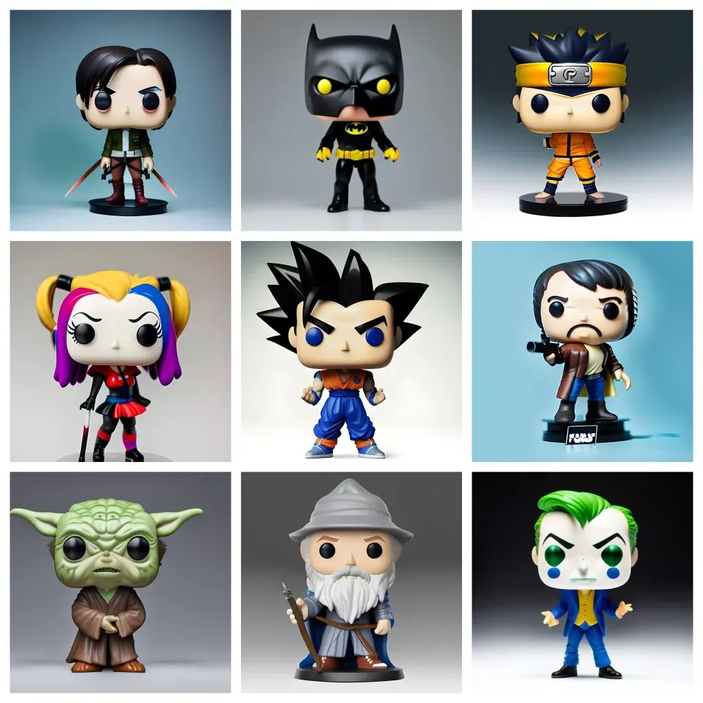 Funky Pop Figurines prompt preview