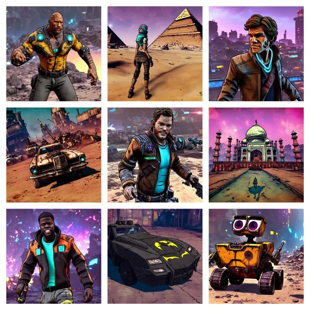 Borderlands ai model example for Digital Art, Fantasy, Stable Diffusion