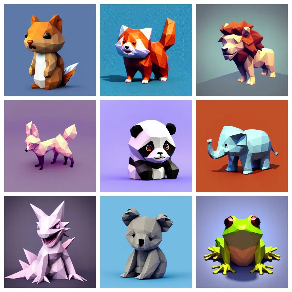Low Poly Creatures prompt preview