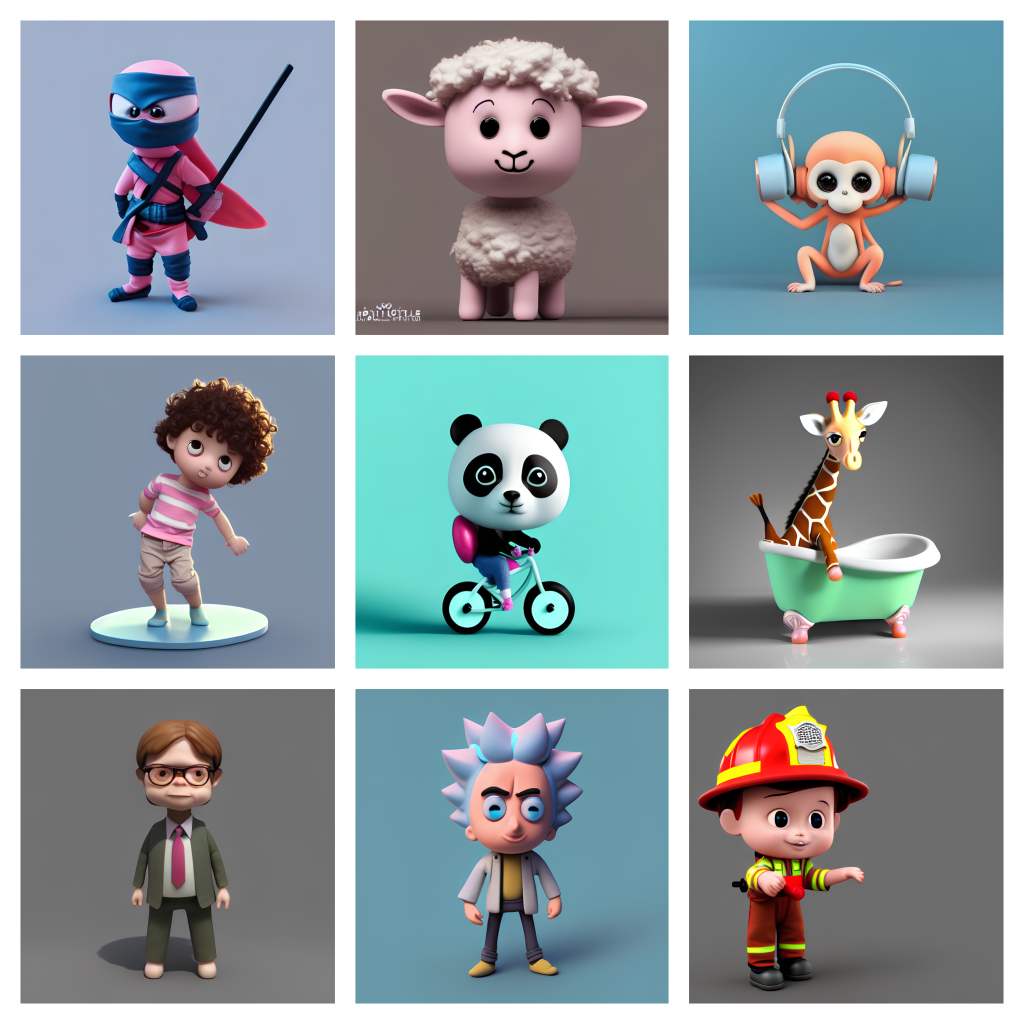 3D Character Collage
